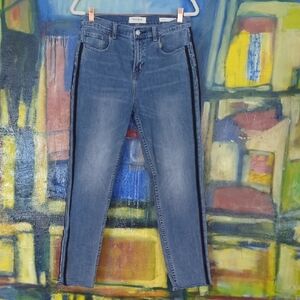 PacSun Womens 28 Blue Vintage Icon Light Wash Stretch Denim velvet double stripe
